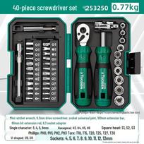 Tuosen Multifunctional 40-Piece High Torque Ratchet Wrench and Screwdriver Set