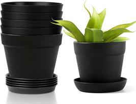 Plastikiniai vazonai su lėkštutėmis, 8,8 cm, 6 vnt.