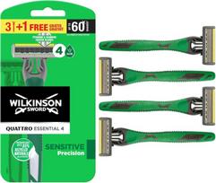 Barzdaskutė Wilkinson Sword Quattro Sensitive Vyriški vienkartiniai skustuvai, 4 vnt.