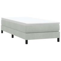 vidaXL Box Spring Lova be čiužinio Šviesiai pilka 80x210 cm aksomas