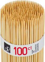 Decorrack 30 cm bambuko iešmai, 100 medinių iešmelių Bbq, kepsniams, kebabams, užkandžiams, vaisiams, s'mores, kokteiliams, vėlyviesiems pusryčiams, fondiu, barbekiu, "pasidaryk pats" amatams