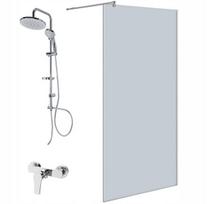 Dušo sienelė su nutekėjimu Walk-in 80x200 stiklas 8mm