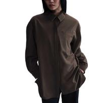 Nike SS25 24.7 Puikiai tampri Vienspalvė Minkšta Prigludusi Patogi Kvėpuojanti Ilgomis Rankovėmis Marškiniai Moteriški Marškiniai Ruda HM8385-004 S