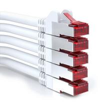 Deleycon Cat 6 tinklo kabelis 5x 0.25m, baltas, S/ftp Pimf