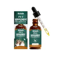 Kriath Probiotiniai lašai katėms ir šunims 60ml: Švelni priežiūra katės ir šuns žarnyno sveikatai. Naminių gyvūnų žarnyno sveikatos lašai.