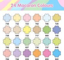 24 spalvų „macaron“ akrilinių dažų rašiklių rinkinys, vandeniui atsparūs akriliniai rašikliai, dažų žymekliai, skirti piešti ant akmens, keramikos, stiklo, akmens, metalinio tinklelio, vandens pagrindo akriliniai rašikliai su 1–5 mm lanksčiu teptuko galiu