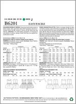 Butterick 6201 Vaikų/mergaičių Suknelės Raštas Dydžiai 2-5