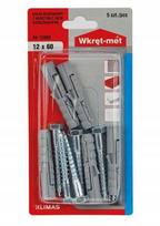 12x60mm sieniniai kaiščiai su šešiakampiais varžtais 5vnt., 12x60mm