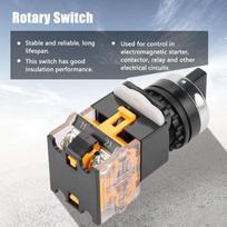 2vnt. 22mm Rotacinis Jungiklis, 2 Padėtys, Ip65, Savaime užsifiksuojantis