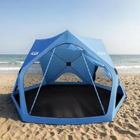 ACACIA "Sun Shelter" iššokanti paplūdimio palapinė 4 asmenų nešiojama stovyklavimo palapinė su UPF 50+ apsauga, lengvai pastatoma apsauga nuo saulės 32×30 pėdų privatumo ekranas paplūdimiui, stovyklavimui ir kiemui