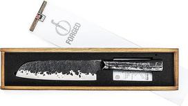 Kaltinis "Brute Santoku" peilis 18 cm, rankų darbo, medinėje dėžutėje