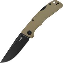SCHNITZEL KVAR Lauko peilis - švediškas plienas - G-10 rankenos - Bushcraft sulankstomas peilis - EDC peilis Laisvalaikio peilis suaugusiems - §42A Compliance (Sand, Blackwashed)