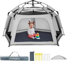 Vaikiška žaidimų aikštelė "Playpen Baby" sulankstoma 8S Pop Up palapinė Vaikiška žaidimų aikštelė "Playpen Baby" su vėdinimo tinkleliu ir stogeliu nuo saulės 3-4 žmonėms Nešiojama žaidimų aikštelė viduje lauke paplūdimyje, parke, stovyklavietėje, sode, pi