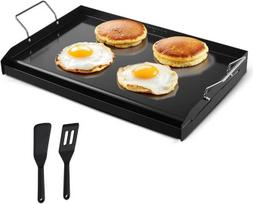 VEVOR Grilio keptuvė anglinio plieno universali stačiakampė plokštė (605x360 mm) plokščia viršutinė dujinė grilio plokštė, skirta BBQ griliui Teppanyaki Nešiojamieji šeimos indai su rankena