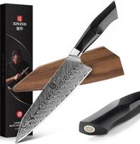 XINZUO Damasko plieno virėjo peilis, 21,5 cm Kiritsuke virėjo peilis, profesionalus kaltinis Gyuto virtuvinis peilis, karinės kokybės, G10 rankena su magnetiniu dėklu, Feng serija