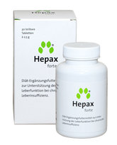HEPAX FORTE, dietinis pašaro papildas kepenims, šunims ir katėms - 30tab.