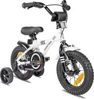 PROMETHEUS BICYCLES Vaikiškas dviratis nuo 3 metų - 12 colių vaikiškas dviratis mergaitėms berniukams su stabilizatoriais, baltos spalvos, su stabdžiais