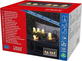"Konstsmide" LED akriliniai meškiukai pandos, 5 vnt., 40 šiltos baltos spalvos diodų, 24 V išorinis transformatorius (IP44), 0,8 W, baltas laidas, 6234-103EE