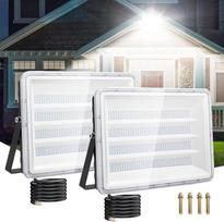 "Viugreum" LED lauko prožektorius, 2 vnt., 300 W, 30000 lm, IP66 lauko prožektorius, atsparus vandeniui, 6500 K lauko prožektorius su 80 cm kabeliu, skirtas sodui, garažui, sporto aikštelei, kiemui
