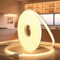 LED juosta 230 V tiesioginė jungtis COB juostos šviesos lauko 10 m neono šviesos vamzdis LED vamzdis lauko vandeniui atsparus IP65 šiltai balta 3000 K juosta 320 LED S/M juosta lauke su kištuku