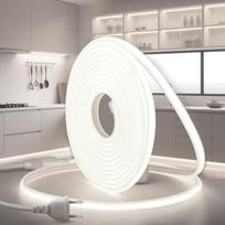 LED juosta 230 V tiesioginė jungtis COB juostos šviesos lauko 20 m neono šviesos vamzdis LED vamzdis lauko vandeniui atsparus IP65 vėsiai balta 6000 K juosta 320 LED S/M juosta lauke su kištuku