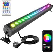 RGB LED prožektorius, 90 W RGB Wallwasher su nuotolinio valdymo pulteliu ir "Bluetooth" programėle, 16 milijonų spalvų 12 režimų, IP66 vandeniui atsparus, reguliuojamas, vakarėlių šviesa, šviesos baras barams, diskotekų šventėms