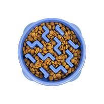Outward Hound Fun Feeder Notch dubenėlis lėtam maitinimui mėlyna L, Mėlyna, L