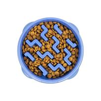 Outward Hound Fun Feeder Notch dubenėlis lėtam maitinimui mėlyna L, Mėlyna, L