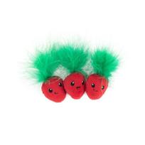 Catstages Strawbabies žaislas su katžole ir garsu katėms 3 vnt, Raudona