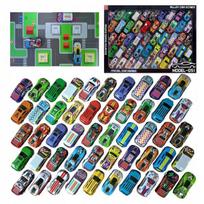 Žaisliniai automobiliai su pavara metaliniai automobiliai 50 dalių + žemėlapis vaikams rinkinys Click4Toys įvairiaspalvis