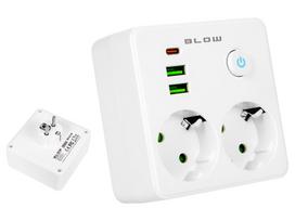 Skirstytuvas R-20 PR 2 LIZDAI + 2 USB + USB-C, juodas
