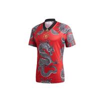 Adidas Kinų Naujųjų Metų Serija Manchester United Komemoracinis Drakono Chalatas Trumpomis Rankovėmis Marškinėliai Vyriški Viršutiniai Drabužiai Raudona FU1323 XL