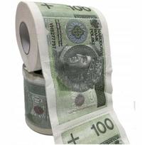 Tualetinio popieriaus lakas auksinis šimtas 100 zlotų banknotų nuolatinė dovana