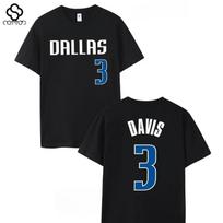 Mavericks Krepšinis Davis Nr. 3 trumpomis rankovėmis marškinėliai sportiniai atsitiktiniai laisvi didelio dydžio pusrankoviai vyriški vasariniai S