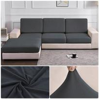 Tamprios sofos sėdynės užvalkalas, pagamintas iš spandekso ir poliesterio, svetainei, skalbiamas, nuimamas, L formos kampinės sofos apsauga Plus Size XL pilka spalva