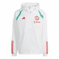 Adidas Manchester United Tiro 23 Visų orų striukė Spalvų blokas Su gobtuvu Užtraukiama ilgomis rankovėmis Striukė Vyriška Pagrindinė balta IA7297 XL