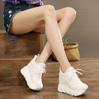 New  Autumn Women Breathable Platform Casual Shoes Women Height Increased Vulcanized Shoes 12 CM Thick Sole Zapatos Mujer 35