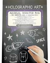 HOLOGRAPHIC Magiškas įbrėžimų bloknotas A5 įbrėžimų blokas