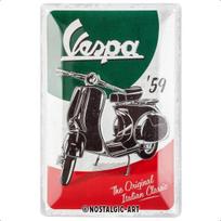 Nostalgic Art Vespa The Italian Classic, metalinis skardos ženklas, įvairiaspalvis, 20 x 30 cm