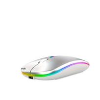 Belaidė kompiuterio pelė su RGB apšvietimu, balta