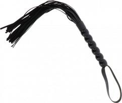 Botagas Hidden Desire Extreme Long Beaded Flogger Whip, juodas