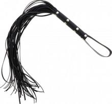 Botagas Hidden Desire Long Studded Flogger Whip, juodas