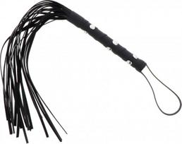 Trumpas botagas Hidden Desire Short Studded Flogger Whip, juodas