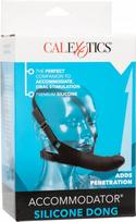 Silikoninis penis CalExotics Accommodator Silicone Chin Strap Dildo, juodas