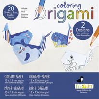 Origami rinkinys - Fridolin - Banginys - 20 lapų - 15x15 cm - Spalvinimui vaikams