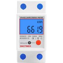 Buitinės technikos priedai Vienfazis elektros skaitiklis – MID sertifikuotas, 45A maks. modulinis, paprasto tarifo LCD