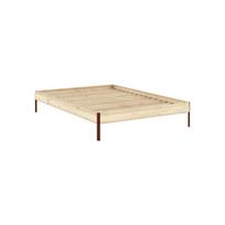 Natūralios spalvos dvigulė lova iš pušies masyvo be galvūgalio su lovos grotelėmis 160x200 cm Core – Karup Design