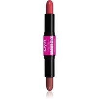 NYX Professional Makeup Wonder Stick Cream Blush dviejų atspalvių kontūravimo pieštukas atspalvis 03 Coral N Deep Peach 2x4 g