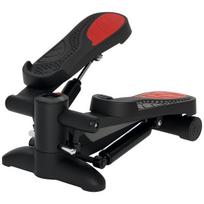 Mini steperis, kompaktiškas treniruoklis, fitneso steperis su LCD monitoriumi ir neslystančiais pedalais, juodos spalvos