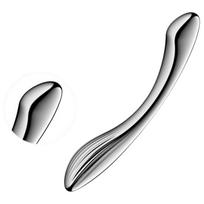 Satisfyer Pure Gravity 1 - metalinis analinis dildo - išlenktas sidabrinis
